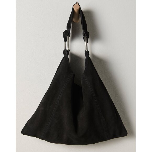 FREE PEOPLE Bobbi Slouch Suede Tote / Black - Picture 4 of 9